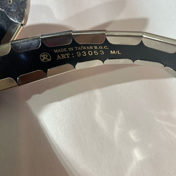 Denim silver western Boho artsy cowgirl cowboy light denim Y2K belt M/L - Picture 7 of 13